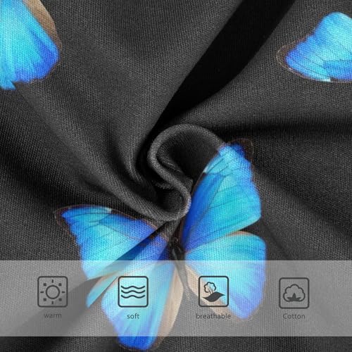 Vibrant Blue Butterflies Black Little Girl Panties Girls Underwear Toddler Cotton Funny Briefs Kids Undies 2t3