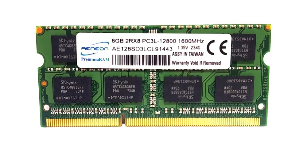 8GB DDR3L 1600MHz CL11 Laptop RAM – 2Rx8 PC3L-12800 SODIMM 204-Pin 1.35V Low Voltage Memory – AE128SD3LCL91443
