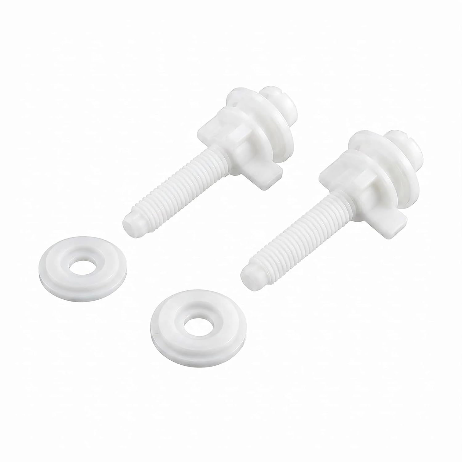 2 tornillos para asiento de sanitario con tuercas y arandelas