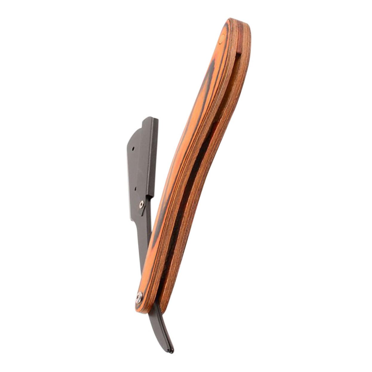 OSOLADY Face Razor Men's Manual Razor Wooden Handle Stainless Steel Travel-size