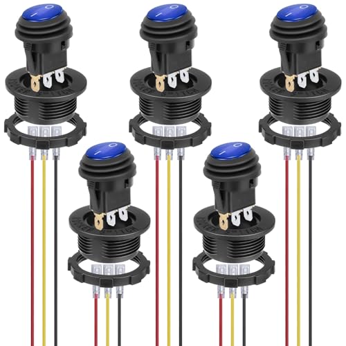 Image of BFXM Round Rocker Switch, Toggle Switch 12V, On Off Switch, SPST 3 Pin