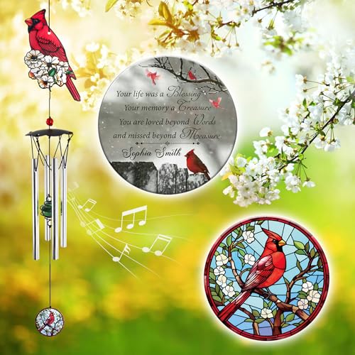 Image of ASTARIN Personalized Wind Chimes Outdoor Large Deep Tone,Large Customized Wind Chimes for Outside Tuned Relaxing Soothing Low Bass,Memorial Windchimes Sympathy for Mom Dad
