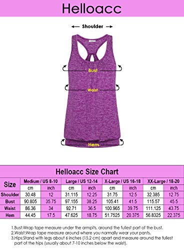 Helloacc Women's Athletic Tank Tops,Running Clothing Moisture Wicking Pleated Back Keyhole Flowy Summer Tunic Shirt for Women to Wear with Leggings Hot Active Breathable Tanks Racerback Shirts Blue XL