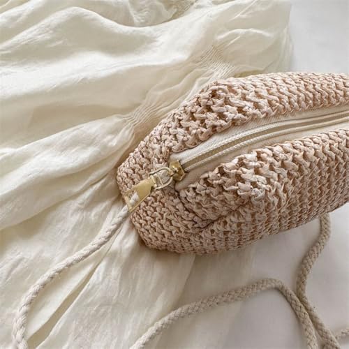 Handbags Straw Durable Mini Woven Shoulder Bag Women Beige3