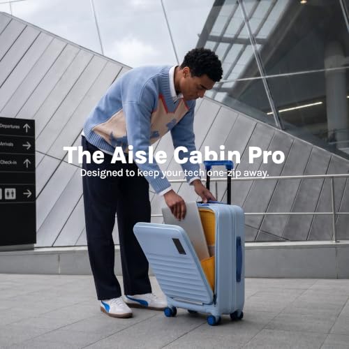 Image of MOKOBARA Aisle Cabin Pro Luggage Trolley Bag-57cm(41L),Polycarbonate Hardshell,Frosted Hardware,Dedicated Tech Compartment for 15.6 inch Laptop,YKK Zippers,TSA Lock, Silent Wheels (Shy Blue)