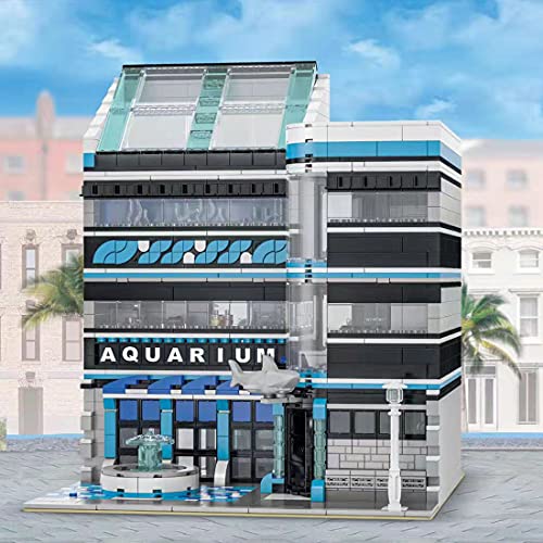Mocdiy Bausteine Architektur Modell, 2249 Teile Straßenansicht Ozean Museum Haus Bausteine Spielzeug, Schichtung… – Bild 4