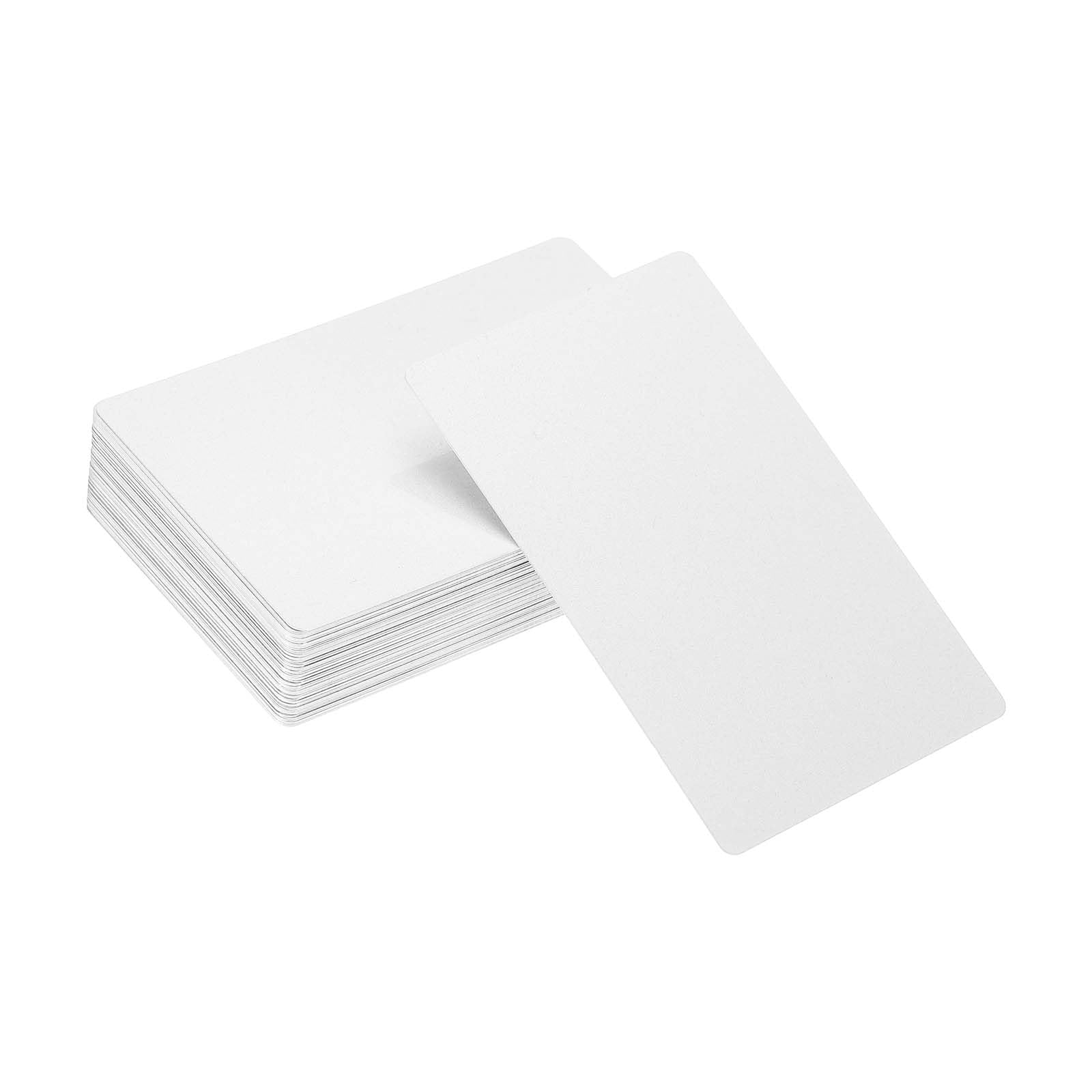 YELARXI Metal Business Card Blanks Aluminum Laser Engraving Business Cards, 86 x 54 x 0.2 mm Fit for Office Name DIY Printing (60 Pack, Frosted White) — image 1