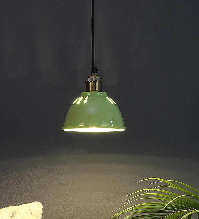 SHOPPEEFRY Metal Single Hanging Lamp/Ceiling Light for Bedroom | Pendant Light | Home Decor Light | Living Room, Indoor Outdoor Jhumar Lighting | Living Room Modern, Balcony Decor, Antique (Green)-picture-26