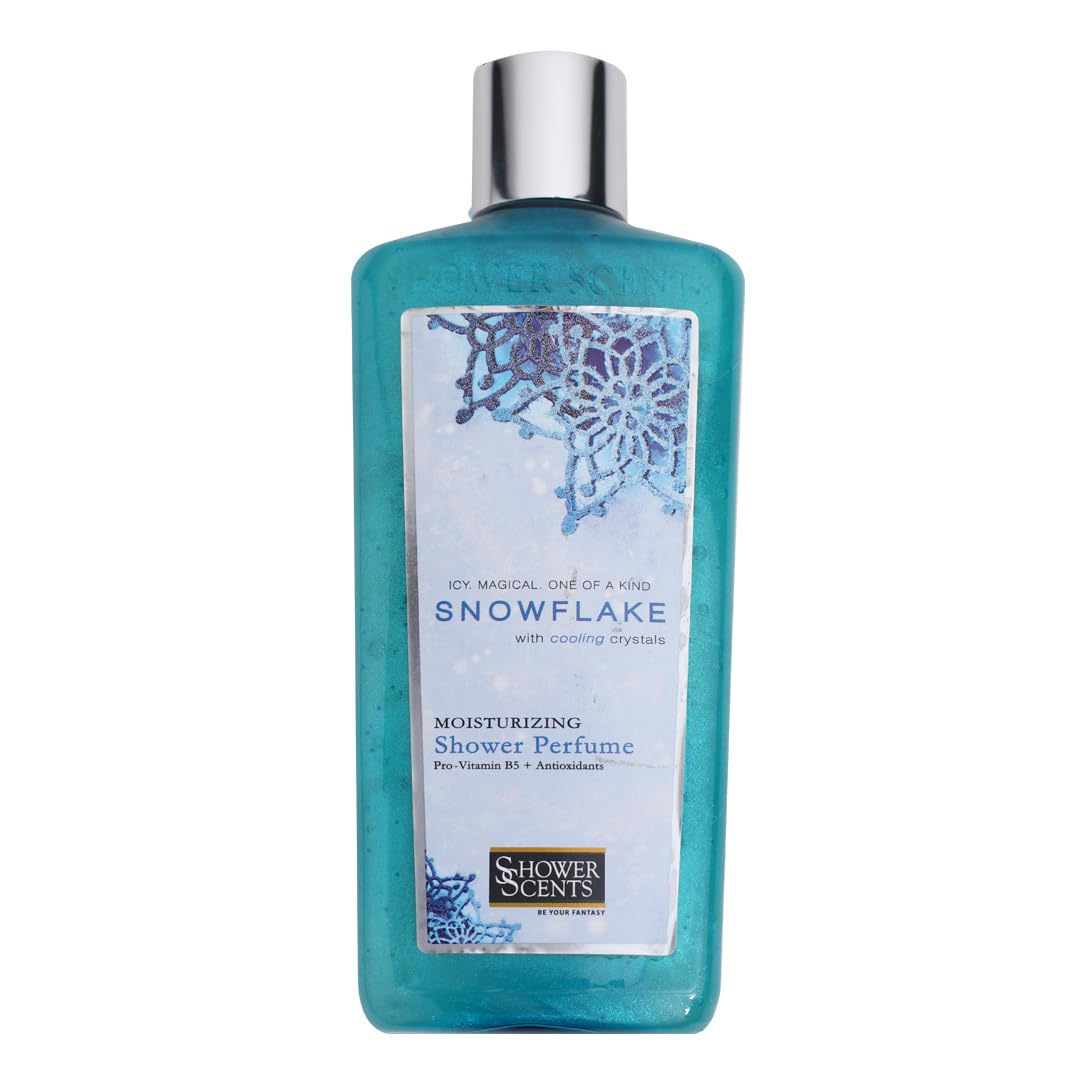Shower ScentsSnowflake Shower Perfume 312 ml - Glittery Texture Shower Gel, Long Lasting Fine Fragrance with Moisturizing Formula, Vitamin E, Pro-Vitamin B5 and Antioxidants