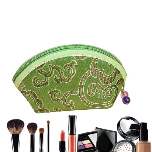 Genérico Monedero Vintage: Estampado Colorido Artesanal De Tela De Seda, Motivo Floral Bordado, con Cierre De Cremallera, Billetera Compacta para Llevar | para Almacenamiento De Bolsos para Eventos