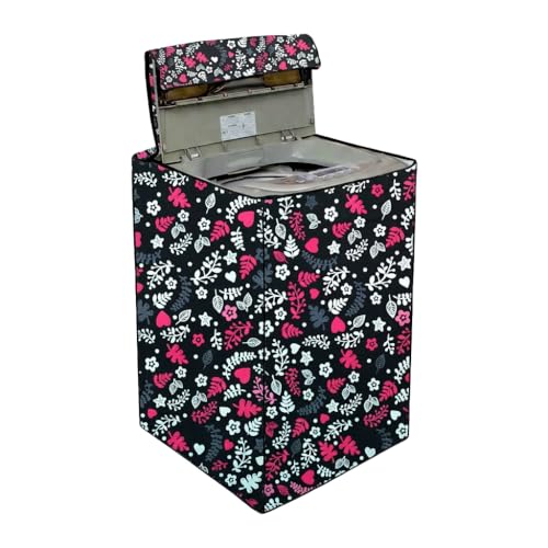 Image of Fully Automatic Top Load Washing Machine Cover for Samsung /IFB /LG /Godrej /Whirlpool /Bosch / 7 kg, 7.5 Kg (58 X 58 X 89 Cms),Waterproof & Dustproof Polyester, Flower Floral - FABKUM192