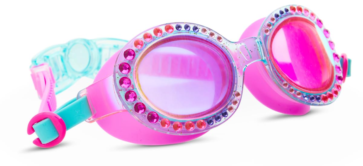 Bling2o Kinder-Schwimmbrille, glitzernd, Blau (Bedazzled Blue), ab 8 Jahren, UV-Schutz, beschlagfrei, latexfrei