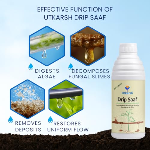 Image of Utkarsh Drip Saaf | Eco Friendly Product For Cleaning Drip System | Biodegrades Organic Stuffs in the Drips | 1 Liter; Pack of 1
