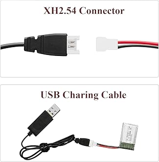 HAWK'S WORK 2 Pcs 3.7V Lipo Battery, 180 mAh Rechargeable Lithium Polymer Battery for RC Plane Helicopter Drone All Models & Toys (XH2.54 Connector)