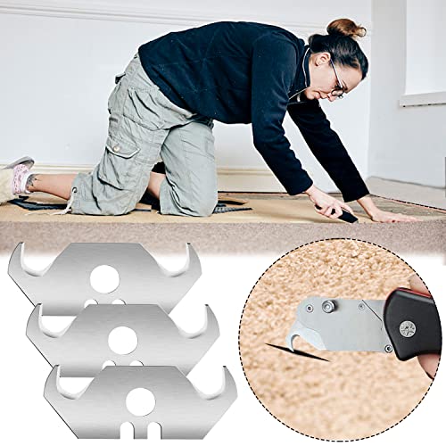 Hakenklingen Trapezhakenklingen 30Stk Hakenklinge 0,6 mm Klingenstärke mit Lochung für Teppichmesser Verpackungen Bodenbeläge Plastik