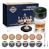 AMZSEAT Electric Whiskey Smoker Kit-Rechargeable Cocktail Smoker Set with 6 Wood Chips - Unique Bourbon & Old Fashioned Drinks Smoker, Ideal Christmas, Birthday, Gifts for Men, Dad, Husband