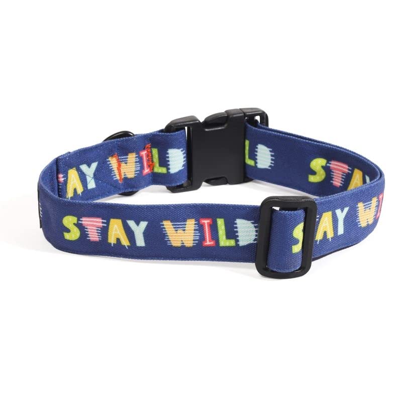Lana Paws Stay Wild Canvas Fabric Dog Collar Belt for Large Dogs