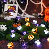 Coquimbo Halloween Decorations Lights, 10FT 30 LED Pumpkin Bat Ghost Battery Operated String Lights for Indoor Outdoor Halloween Party Decorations Gifts