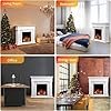 43 Inch Fireplace TV Stand with Mantel - Electric Fireplace Heater, Wooden Entertainment Center, Adjustable LED Flame, Freestanding (750W/1500W),Cream #5