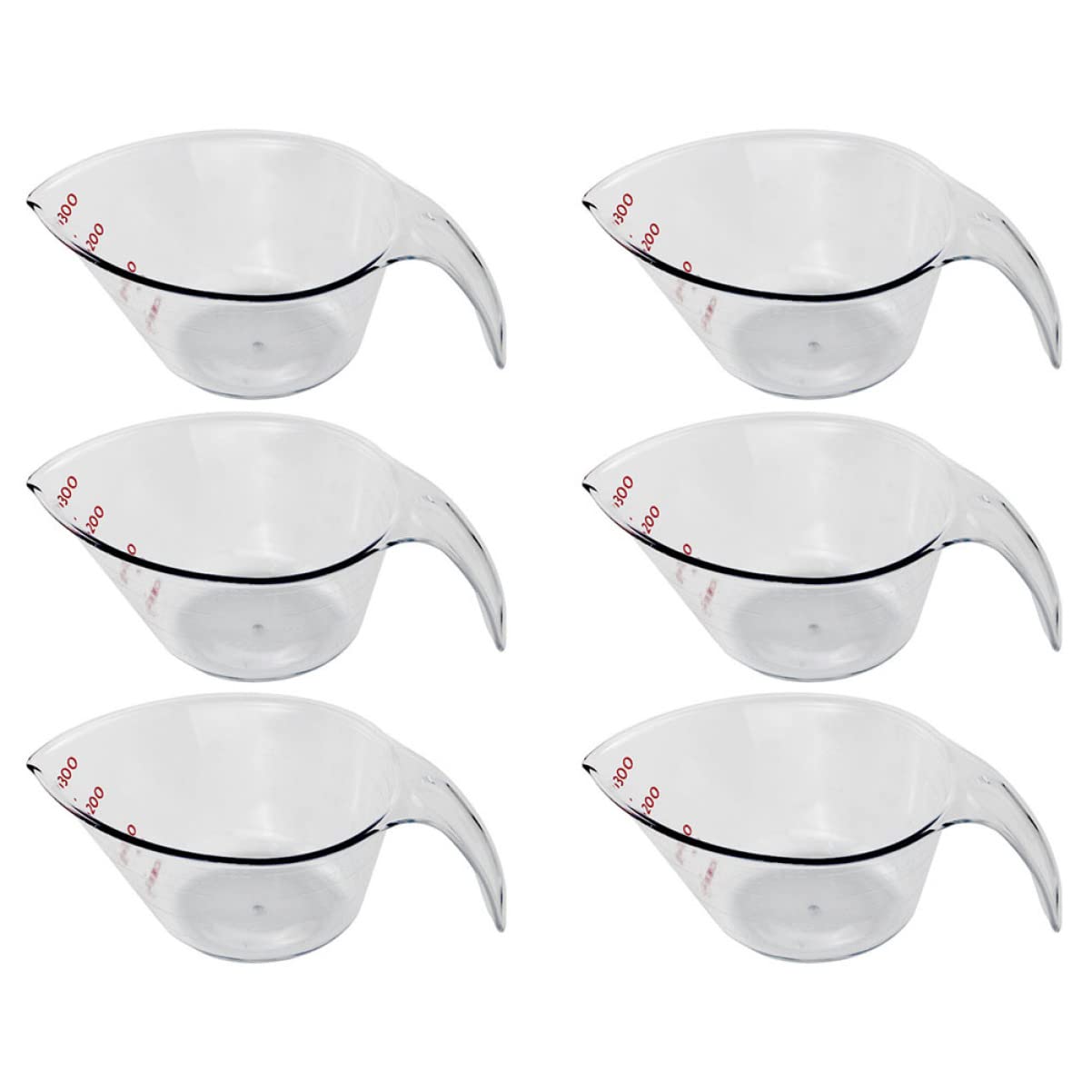 GRIRIW 6pcs Plastic Measuring Cup Baking Measuring Cup Stackable Measuring Cup Volumetric Container Experiment Cup Laboratory Measuring Cup Beaker Cup Laboratory Container Transparent
