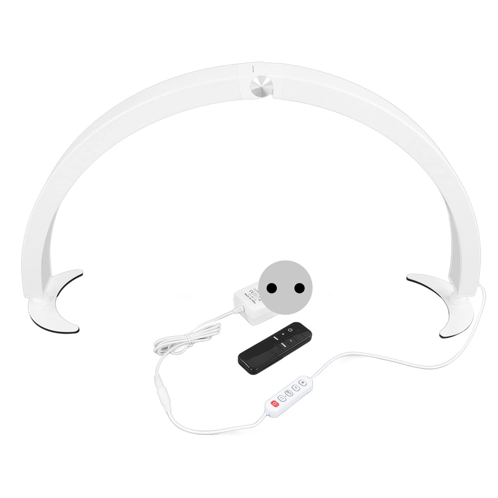 40w 28in Lámpara De Pie De Belleza, Lámpara De Media Luna Lámpara De Escritorio De Media Brillo Ajustable Y Temperatura De Color Lash Light Con Control Remoto Para Actividades Como Leer Tejer