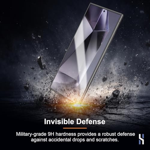 Image of Tempered Glass for Samsung Galaxy S24 Ultra (2026 Edition) Military Grade 9H Screen Guard, Anti-Scratch, Shatterproof, Edge-to-Edge Full Coverage
