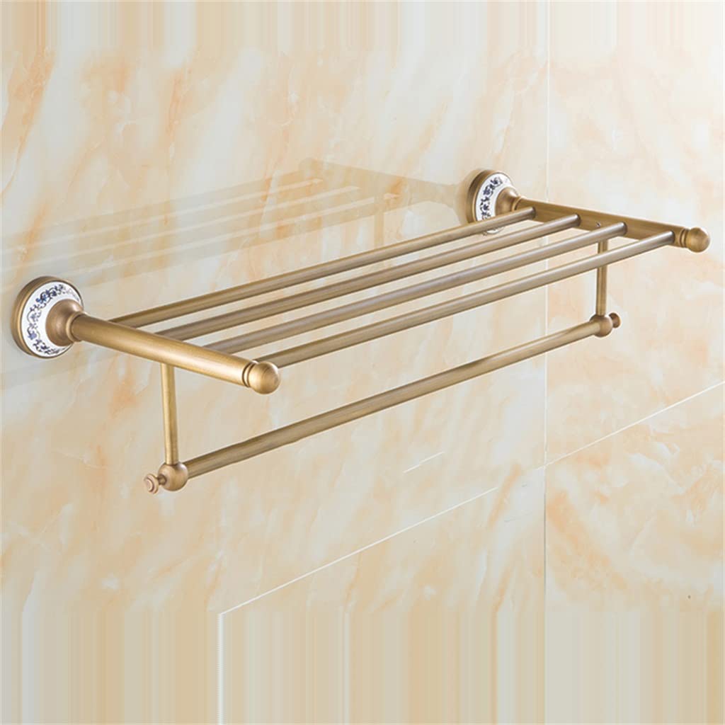 Tyuhduyur B Solid Rass Athroom Towel Rack, Antique Rass Towel Holder, Corner Ath Towel Shelf Accessories (