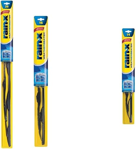 Rain-X 820147 WeatherBeater - Limpiaparabrisas de 26 y 16 pulgadas (paquete de 2) y RX30214 Weatherbeater - 14 pulgadas (paquete de 1)