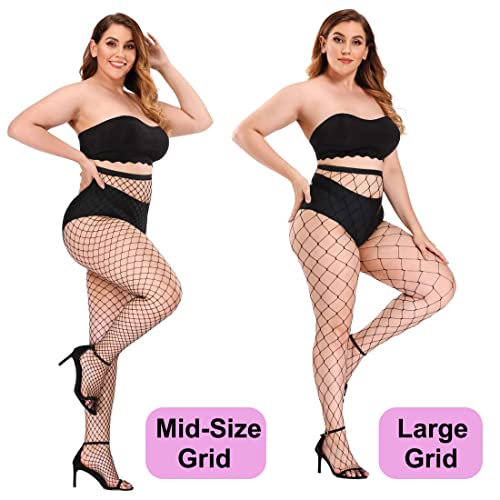 Akiido Fishnet Stockings Fishnet Tights Thigh High Stockings Pantyhose High Waist Tights #TOP2