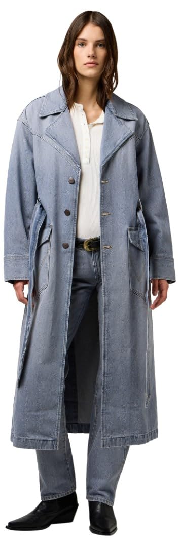 Wrangler - Chaqueta Mujer - Corte Relajado - Denim Trench - Haute Haze
