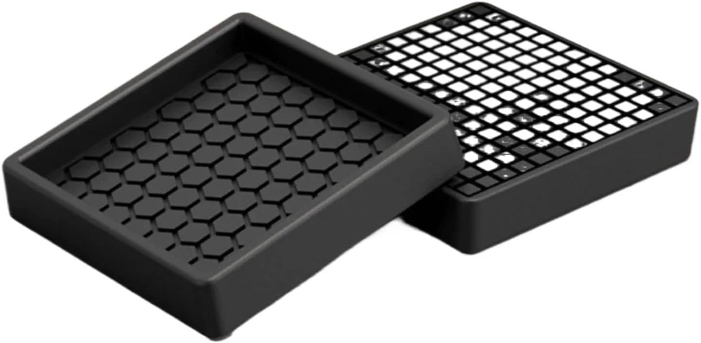 4 PCS Furniture Coasters Non Slip Anti Displacement Rubber Caster Cups Silicone Wheel Stoppers for Bed,Couch(Black-Square)