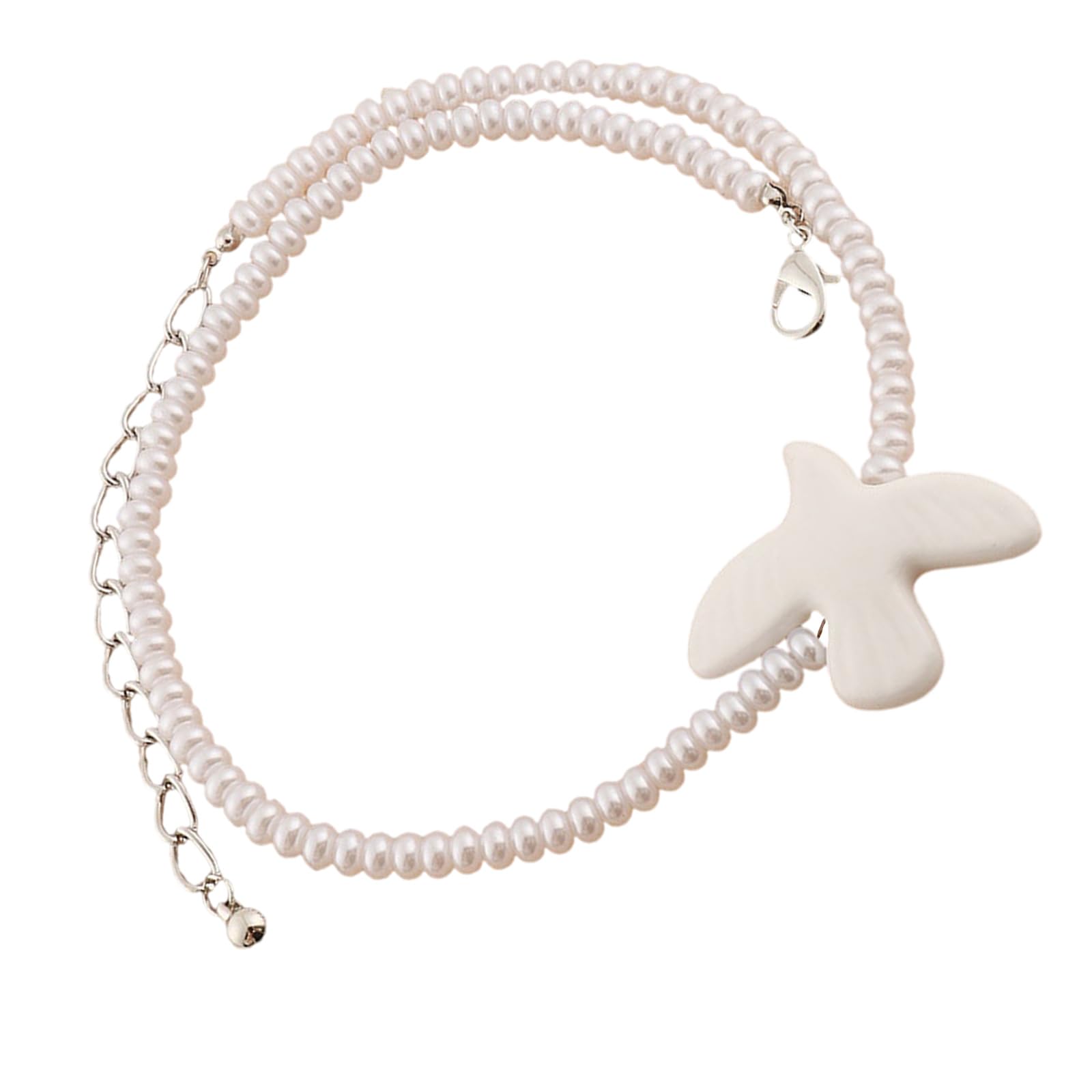 Maxtonser White Doves Necklace Women Jewelry Present Beads Necklace Perfect for Work School Various Occasions Enhancing Any Outfit