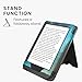 kwmobile Case Compatible with Kobo Clara BW/Colour - Case PU Leather Cover with Magnet Closure, Stand, Strap, Card Slot - Cosmic Nature Blue/Grey/Black