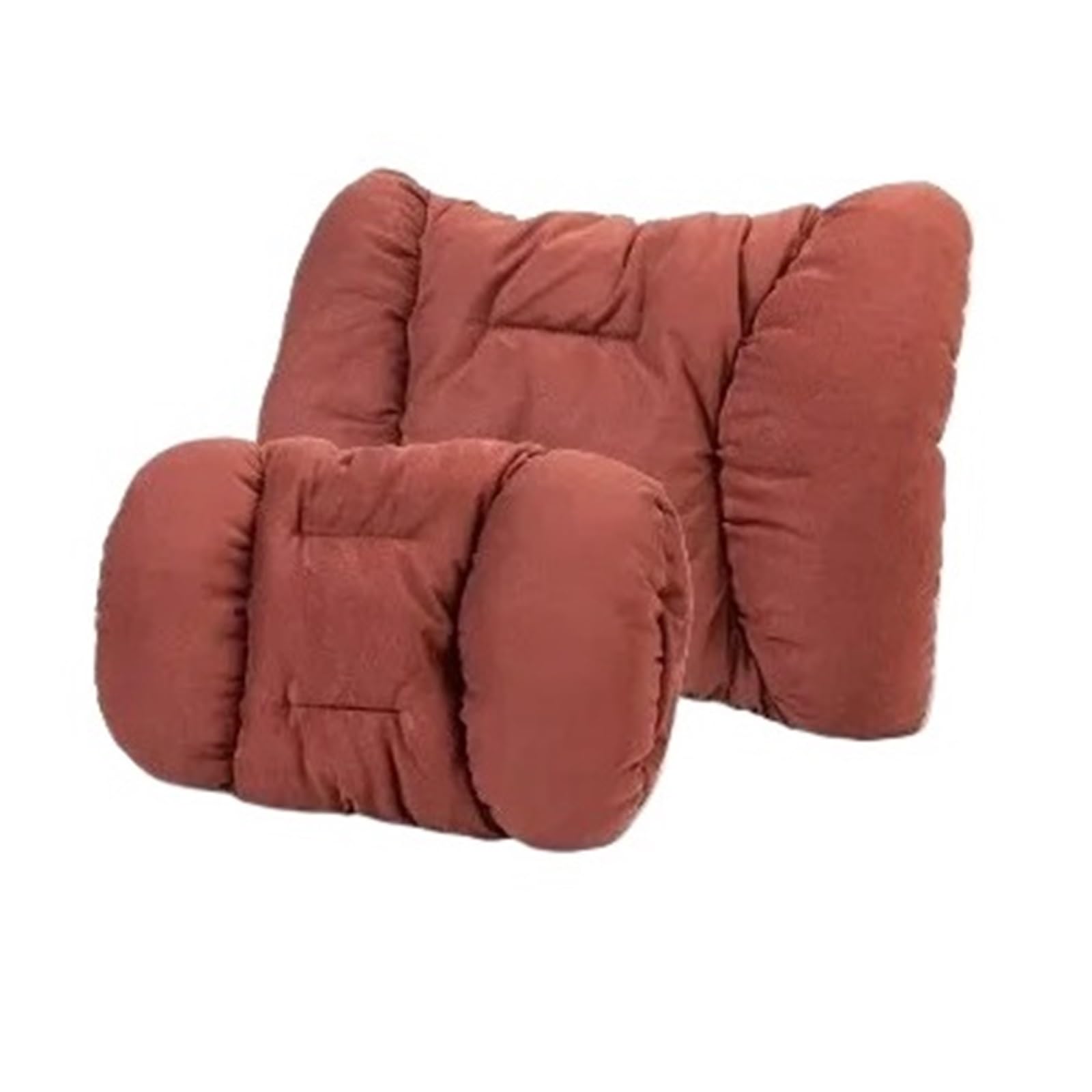ATUMY Car Seat Pillow Car Headrest Plush Neck Support Pillow Comfortable Warmth Automobile Backrest Cushio Car Headrest(Headrest+lumbar support [ Red])