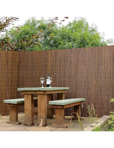 Jardin202 - Cerramiento de Mimbre Natural Ecológico 80% Ocultación | Valla de Ocultación Decorativa Resistente | Rollo: 1 x 3 Metros -