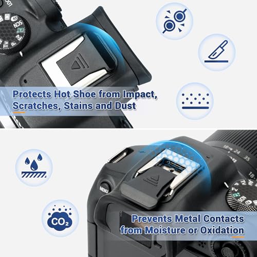 Image of JJC 2Pack Hot Shoe Cover Cap Protector for Canon EOS R50 R10 R8 R7 R6 Mark II R5C R3 Camera, Replaces Canon ER-SC2 Hot Shoe Cover