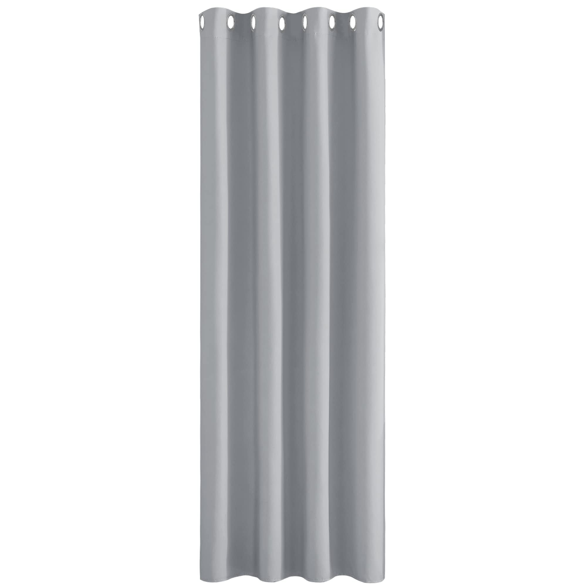 PONY DANCE Tenda Oscurante ad Anelli Camera da Letto Curtain Termiche Isolanti per Interni Moderne per Soggiorno e Bambini 1 Pezzo L 140 x A 260 cm, Grigio Chiaro