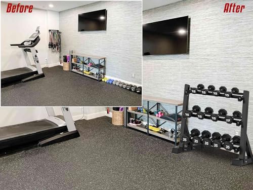 FK Sports AdjustableThree layer Dumbbell Rack 3 Tiers Black for Home Gym | Weight Rack Dumbbell | Free Weight Stand | Storage Rack Multi-layer Weights Holder 400Kg - Image 5