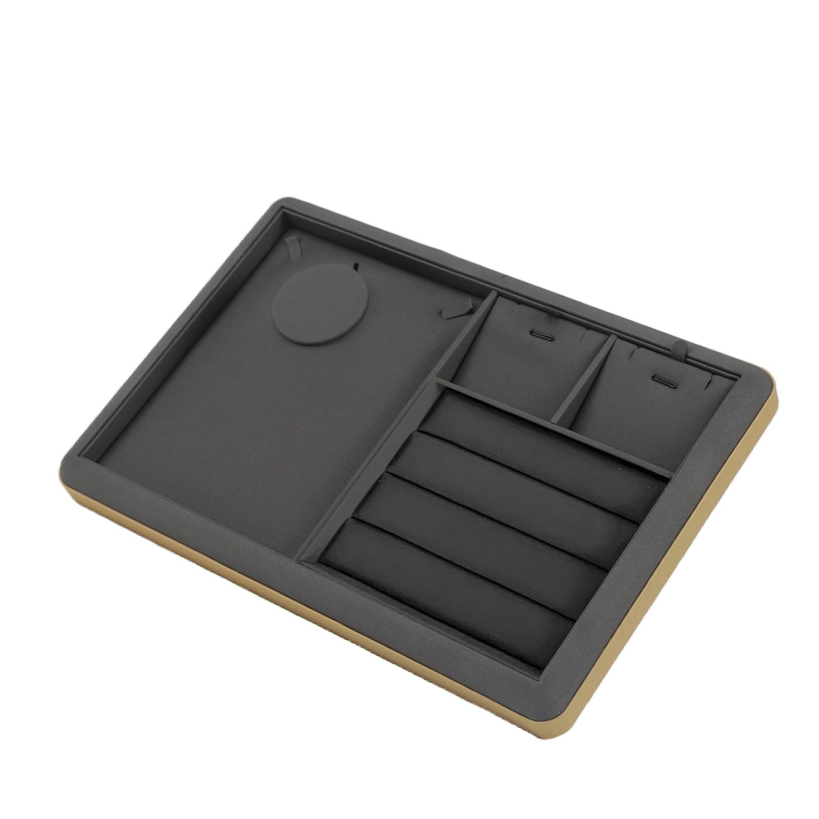 Multipurpose Jewelry Organizer Tray Sturdy PU Leather Ring Earring Necklace Bracelet Storage Display Solution Earring Organizer, フリーサイズ