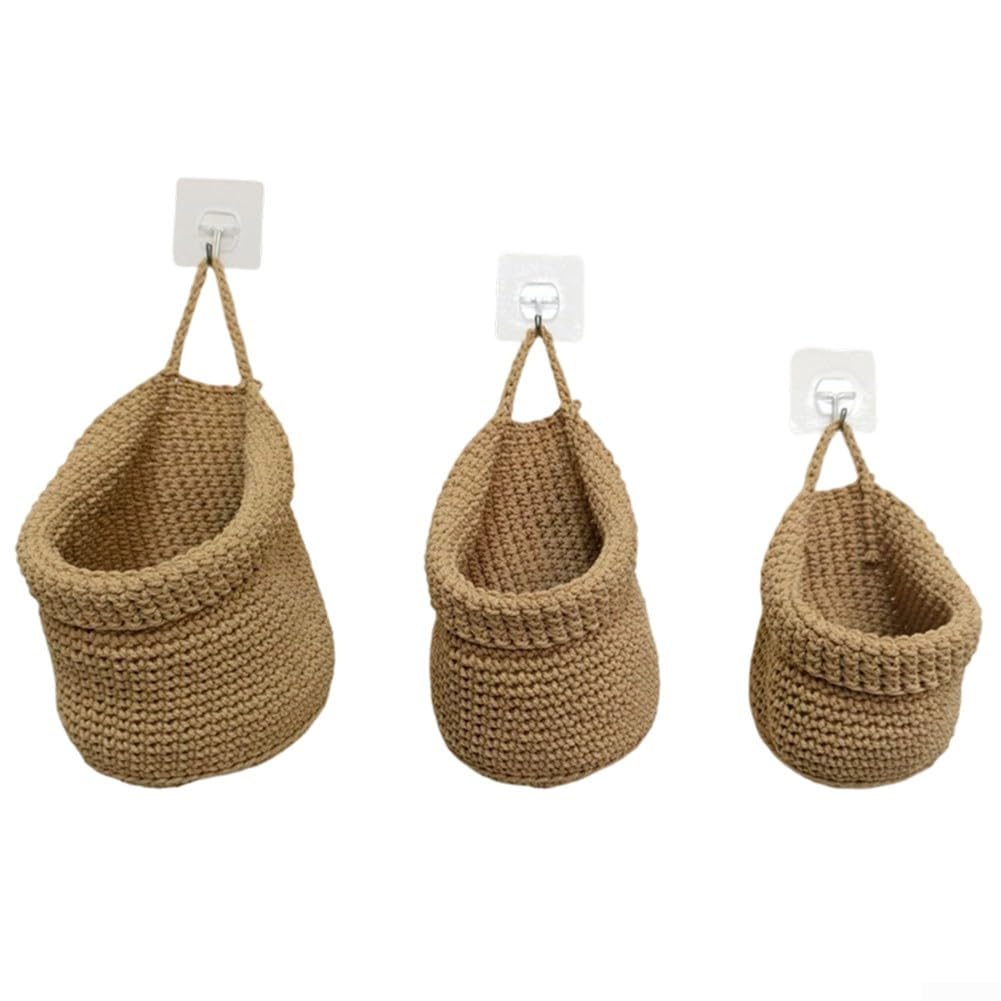 Cestas tejidas en forma de lágrima para almacenamiento vertical y orden en la cocina