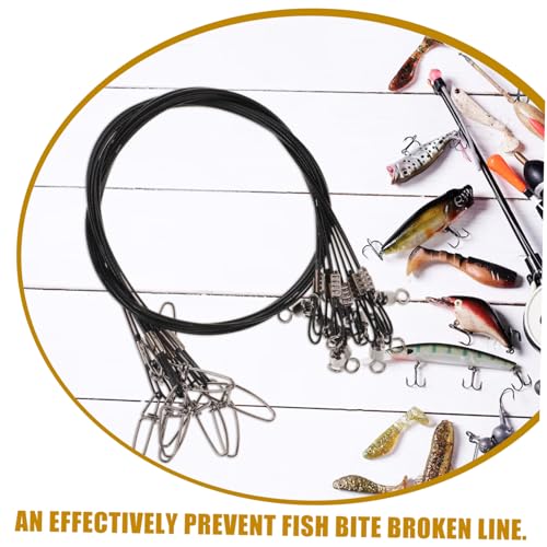 Hemoton cable acero 50 cm para pesca 10 pcs miniatura 3