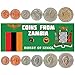 Set of 6 Coins from Zambia. 1, 2, 5, 10, 20, 50 NGWEE. African Money 1968-1988