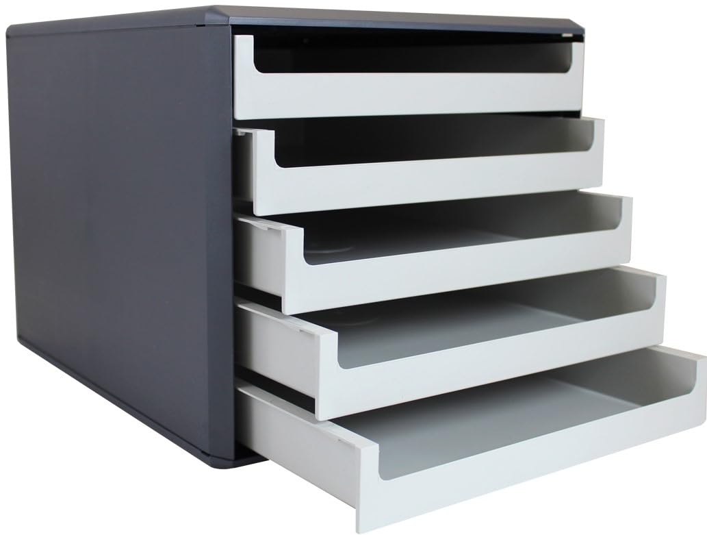 Schubladenbox, Gehäuse Anthrazit, Recycling Blauer Engel, Vanille