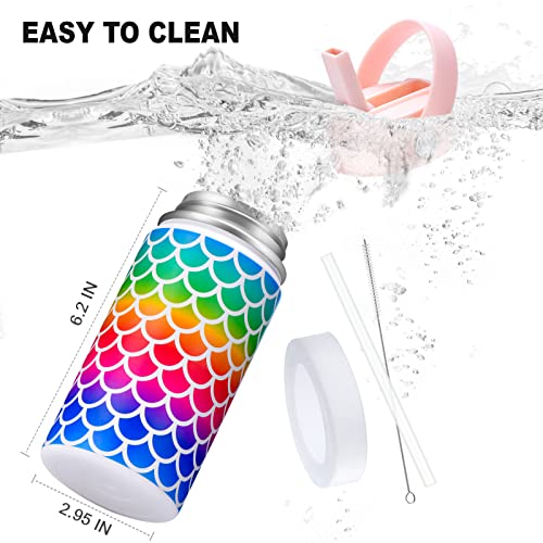 Werewolves 14 Oz Kids Water Bottle With Boot, Vacuum Insulated Stainless Steel Wide Mouth Metal Bottle For Girls, Boys, School - Leakproof Straw Lid, Colorful Scales #TOP5