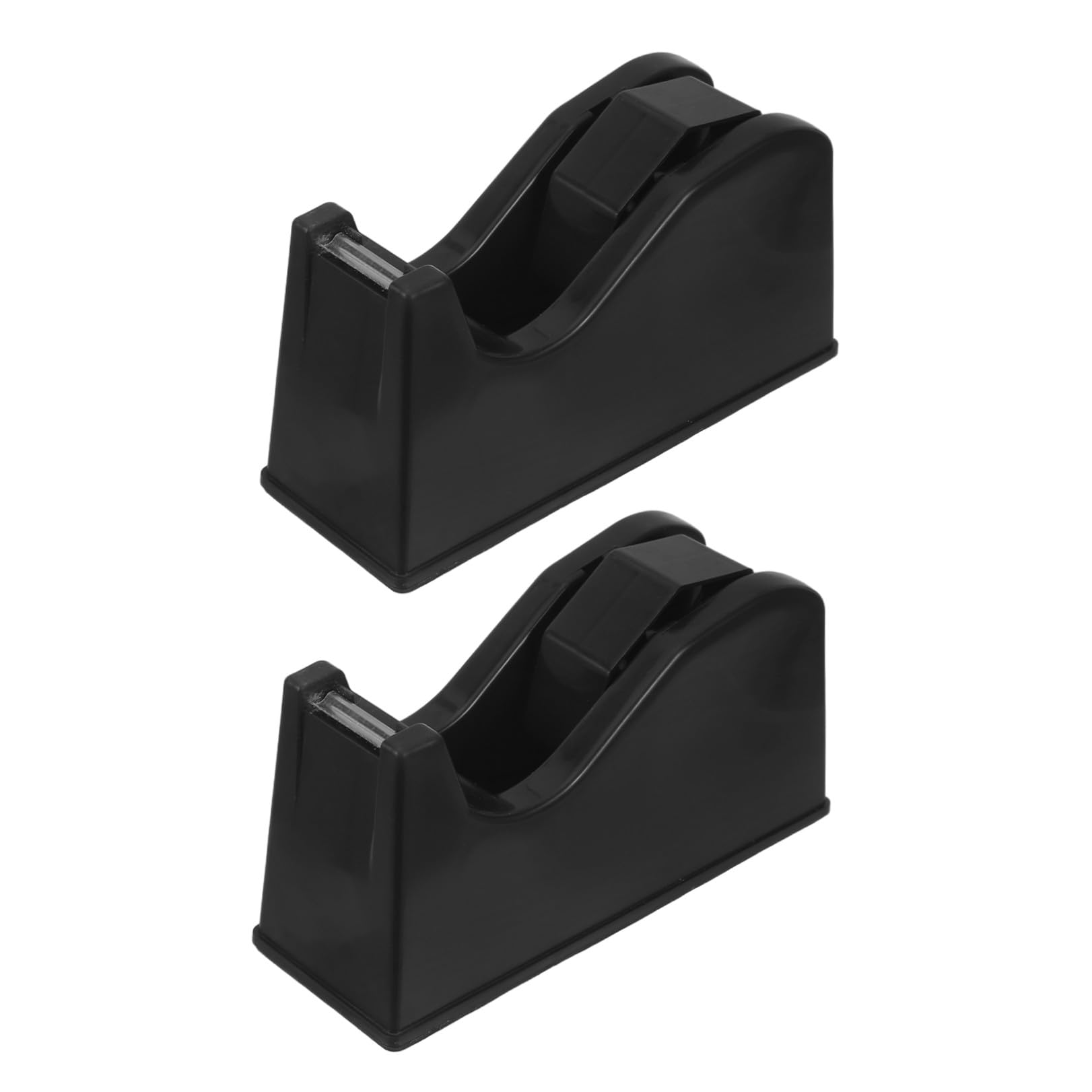 Dispenser per Nastro Adesivo da Scrivania 2 Pezzi Nero | Nucleo 1"/3", Base Antiscivolo, Ricaricabile, per Pezzi Piccoli e Grandi, Taglio Preciso e Cambio Rapido