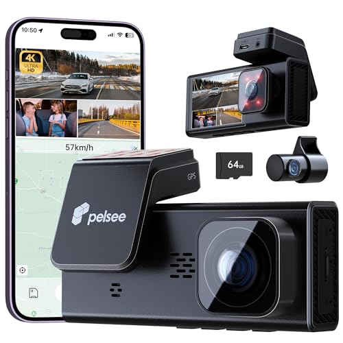 Pelsee 4K 3 Channel Dash Cam