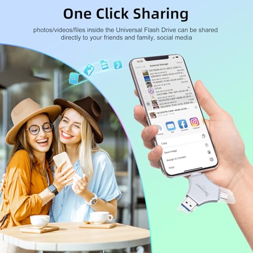 MFi Certified USB 3.0 Flash Drive 128GB for iPhone, 3in1 External Memory Photo Keeper Storage Stick for Picture/Video/Data Saver/Backup, High Speed Thumb/Jump/Hard Drives for iPhone/iPad/Android/PC - Image 6