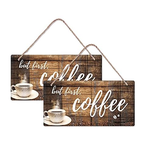 SUPERDANT Letrero Colgante de Madera Tema Café Cover