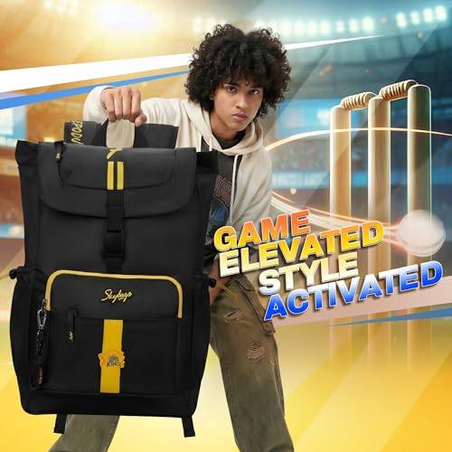 Image of Skybags Yellove 15.6 inch Compatible Laptop Backpack 21L | 1 Compartment with Quick-Access Front Pocket & Rain Cover | Tablet Sleeve & Side Pocket | CSK Collage & Travel Backpack for Men & Women