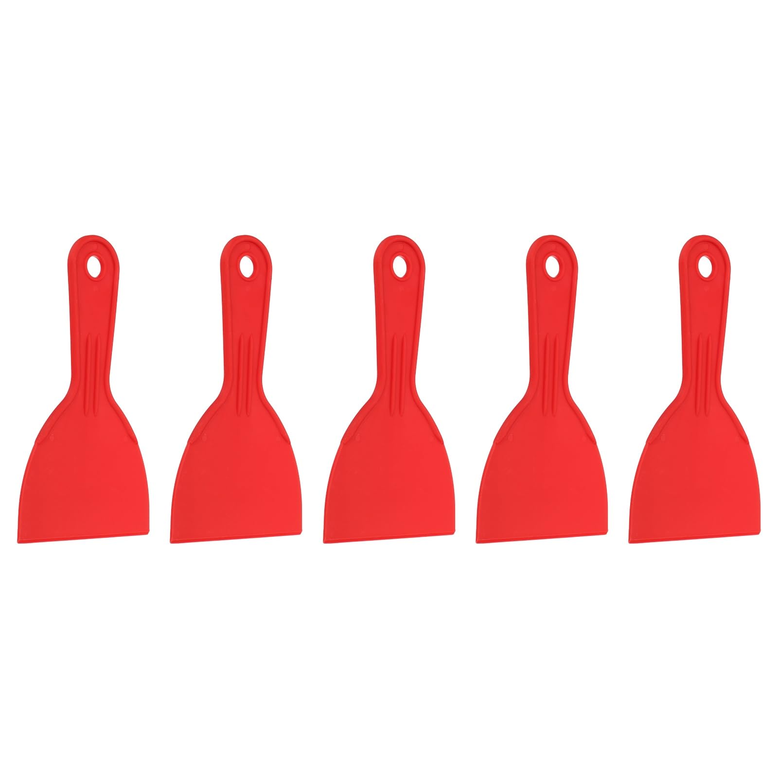 sourcing map 5pcs Putty Knife Scraper 4" Width Flexible Plastic Putty Knife Paint Scraper Tool for Taping Drywall Spreading Painting Wall Scratching Red